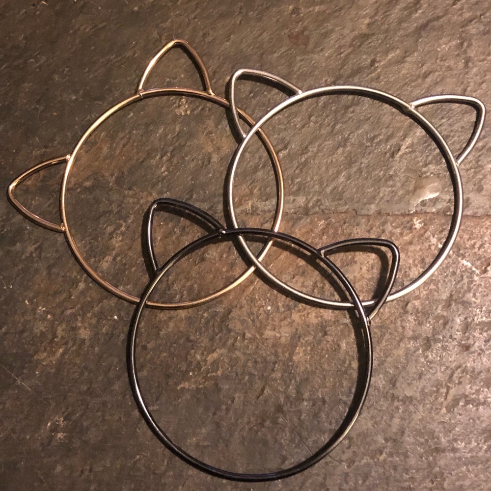 Cat ear bangle set